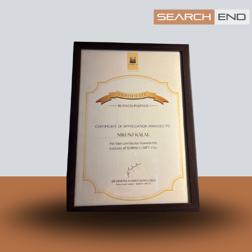 Certificte of Appreciation of Sobha Group